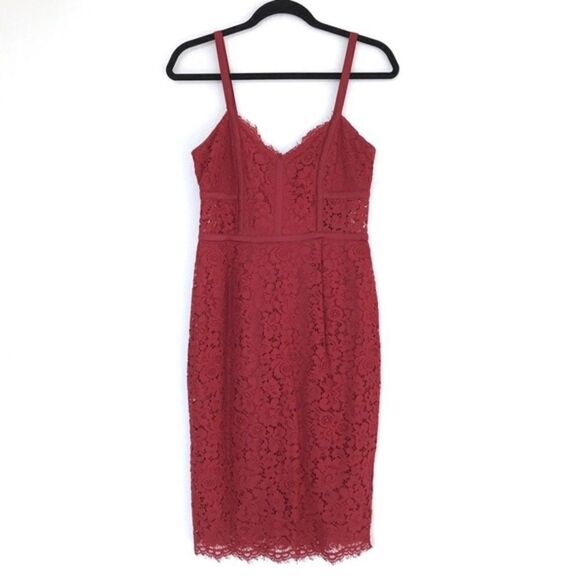 ✨ Women's Red Piped Lace Sheath Dress✨ - Picture 8 of 9